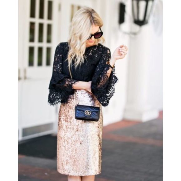 J. Crew Rose Gold Sequin Skirt